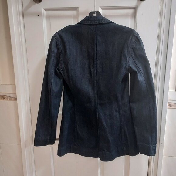 The Row Dark Wash Blue Denim Double Breasted Jean Denim Jacket - Picture 7 of 8